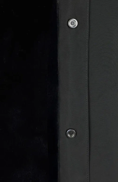 Moose Knuckles Jacque Bunny Water Resistant Faux Fur Lined Shirt Jacket In Blue