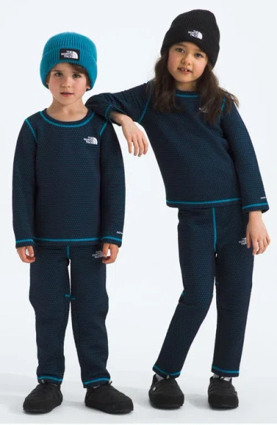 The North Face Kids' Dotknit Thermal Top & Leggings Set In Blue