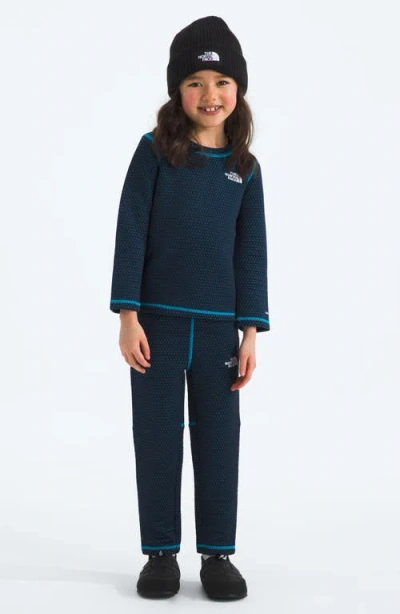 The North Face Kids' Dotknit Thermal Top & Leggings Set In Blue
