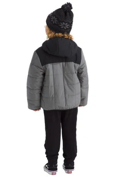 The North Face Kids' Shasta Water Repellent Reversible Hooded Jacket In Black