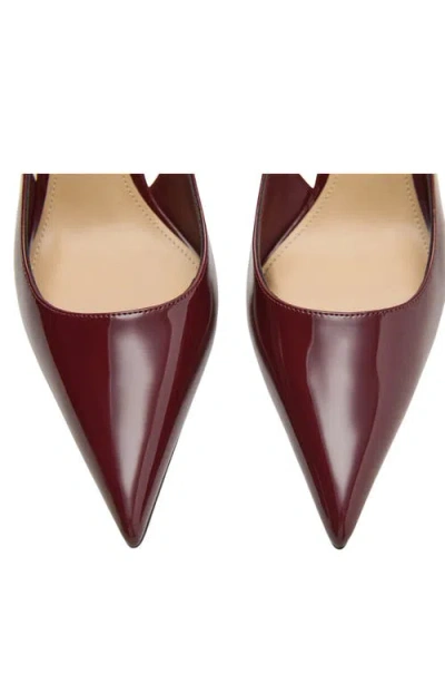 Mango Pointed Shoes With Patent Leather Effect Burgundy In Burgundy
