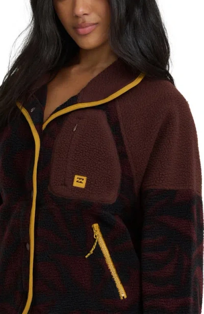 Billabong Popoyo High Pile Fleece Jacket In Brown