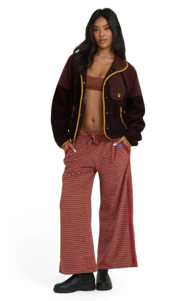 Billabong Popoyo High Pile Fleece Jacket In Brown