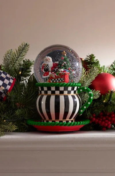 Mackenzie-childs Mackenzie Childs Check It Out Teacup Snow Globe In Multi