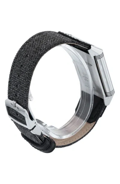 Watchfinder & Co. Jaeger-lecoultre  2023 Reverso Tribute Small Seconds 713842j Textile & Lea In Black