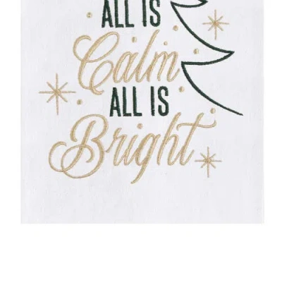C & F Home C&f Home Calm & Bright Christmas Tree Towel In White