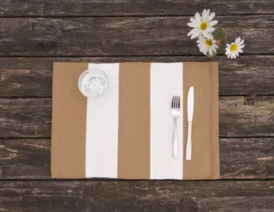 C & F Home C&f Home Cabana Stripes Placemats Sets Of 6 Collection In Brown