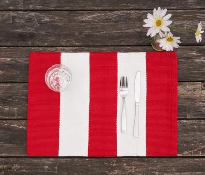 C & F Home C&f Home Cabana Stripes Placemats Sets Of 6 Collection In Red