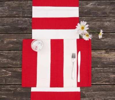 C & F Home C&f Home Cabana Stripes Placemats Sets Of 6 Collection In Red