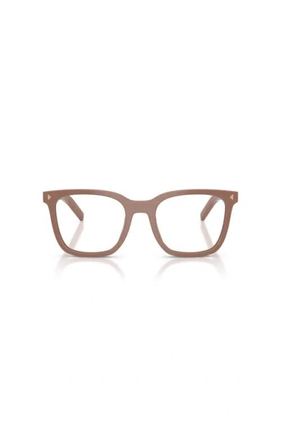 Prada 50mm Rectangle Optical Glasses In Brown