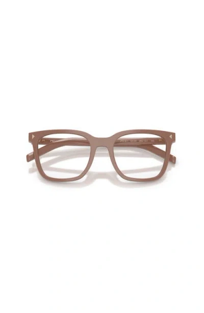 Prada 50mm Rectangle Optical Glasses In Brown