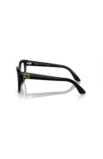Miu Miu 52mm Square Optical Glasses In Black