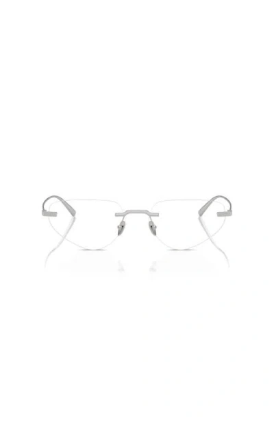 Ferrari 57mm Irregular Optical Glasses In Silver