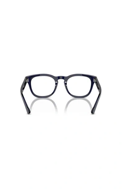 Ferrari 49mm Round Optical Glasses In Blue
