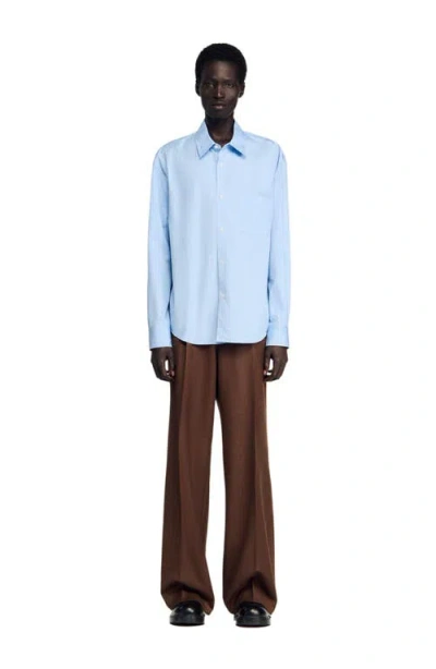 Sandro Striped Shirt In Blue