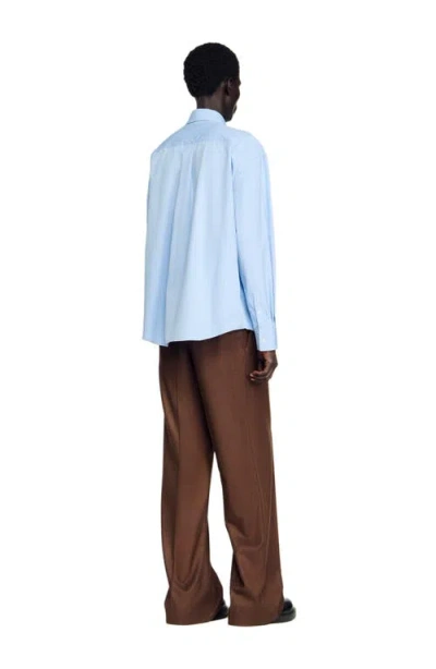 Sandro Striped Shirt In Blue