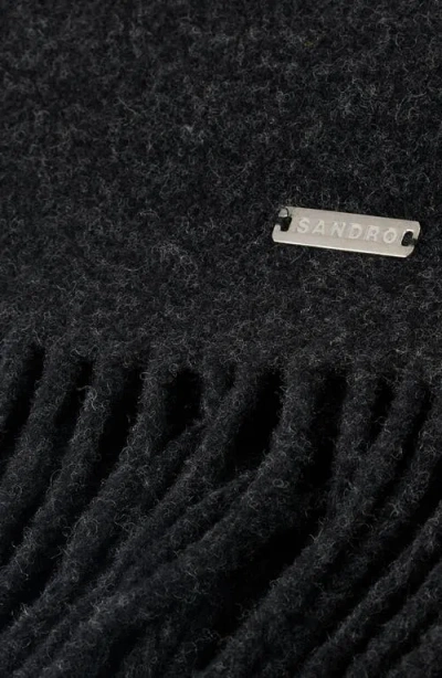 Sandro Fransenschal Mit Logo-schild In Black