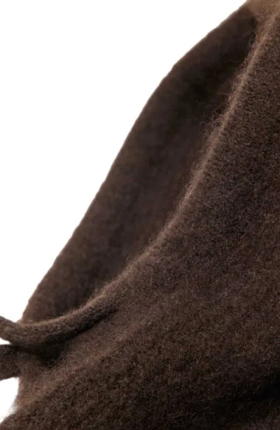 Maje Womens Branded Wool-blend Balaclava Dark Brown In Brown