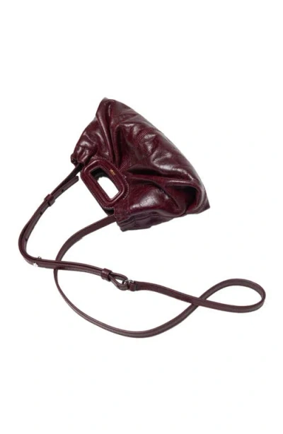 Maje Womens Branded Textured Leather Clutch Bag Burgundy In Burgundy