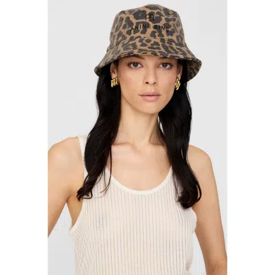 Anine Bing Nicks Leopard-print Bucket Hat In Brown