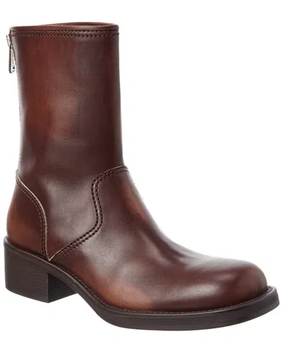 Miu Miu Leather Bootie In Brown