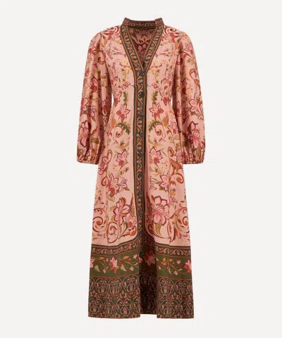 Barbour Alice Mixed Floral Long Sleeve Maxi Dress In Animal Print