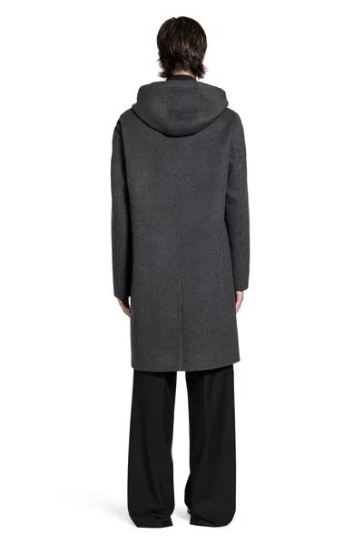 Lardini Double Wool Parka In Gray