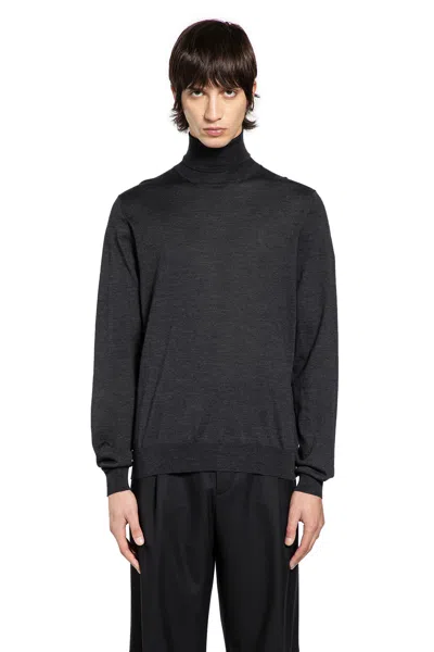 Lardini Wool Turtleneck Sweater In Gray