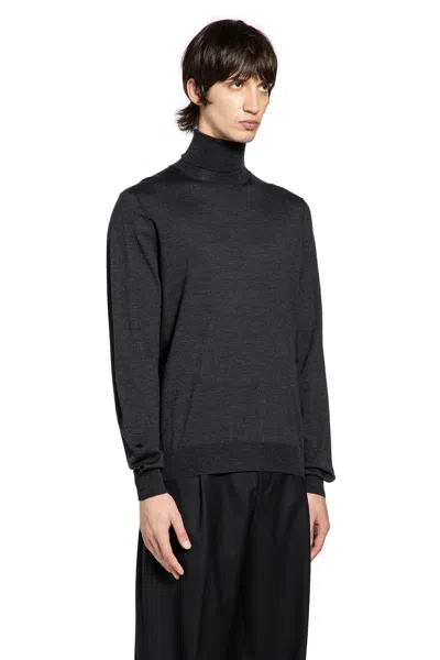 Lardini Wool Turtleneck Sweater In Gray