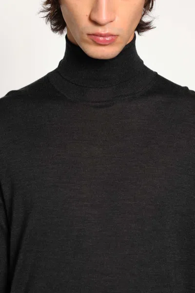 Lardini Wool Turtleneck Sweater In Gray