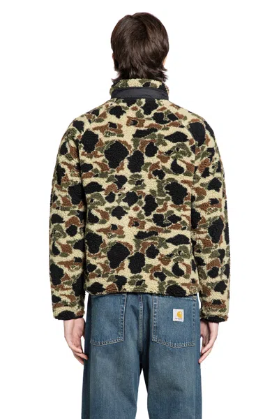 Carhartt Prentis Camo Duck Jacquard Fleece Jacket In Green