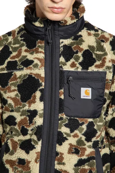 Carhartt Prentis Camo Duck Jacquard Fleece Jacket In Green