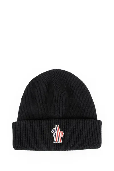 Moncler Logo-patch Beanie In Black