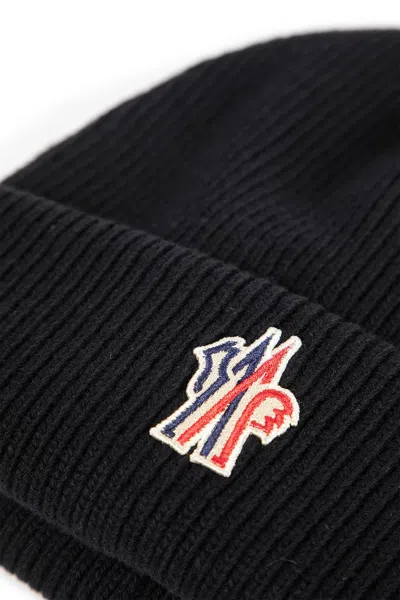 Moncler Logo-patch Beanie In Black