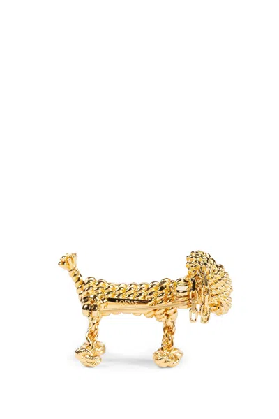 Loewe Sausage Dog Brooch In Gold