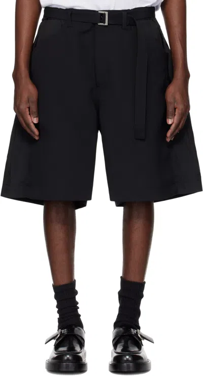 Sacai Belted Shorts In Black