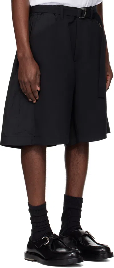 Sacai Belted Shorts In Black