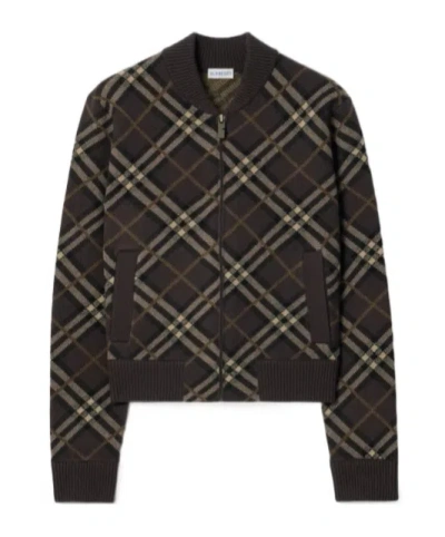 Burberry Womens Knitwear Top All Over Pattern In Brown