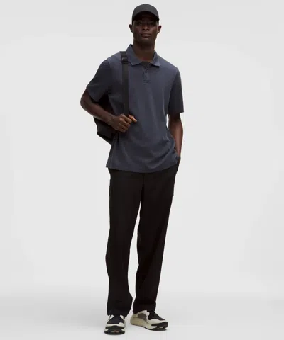 Lululemon Cotton Pique Short-sleeve Polo Shirt In Blue
