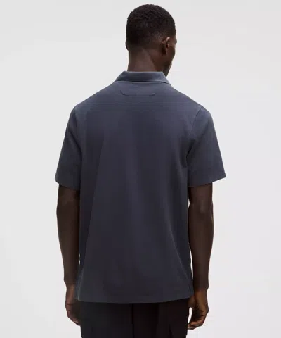 Lululemon Cotton Pique Short-sleeve Polo Shirt In Blue