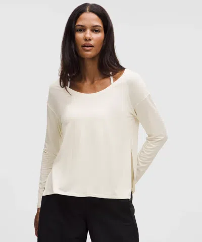 Lululemon Silkappeal Side-slit Long-sleeve Shirt In White