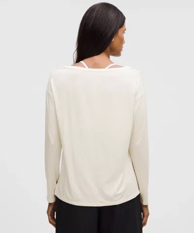 Lululemon Silkappeal Side-slit Long-sleeve Shirt In White