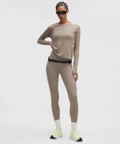 Lululemon Swiftly Mesh-back Long-sleeve Shirt In Brown