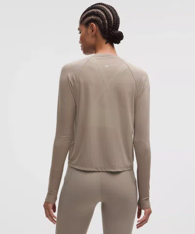 Lululemon Swiftly Mesh-back Long-sleeve Shirt In Brown