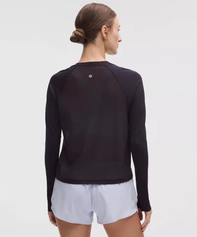 Lululemon Swiftly Mesh-back Long-sleeve Shirt In Black