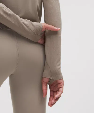 Lululemon Swiftly Mesh-back Long-sleeve Shirt In Brown