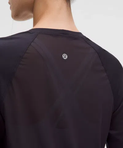 Lululemon Swiftly Mesh-back Long-sleeve Shirt In Black