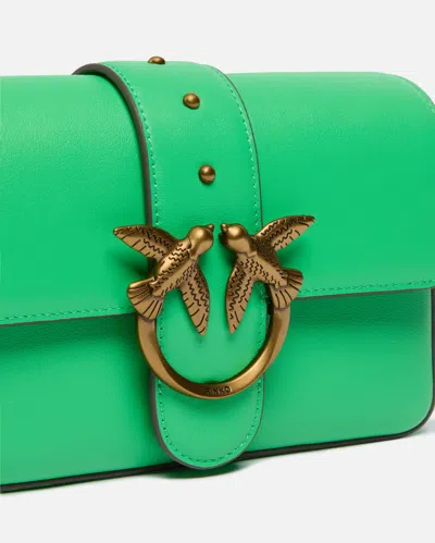Pinko Love One Mini Slouch Leather Crossbody Bag