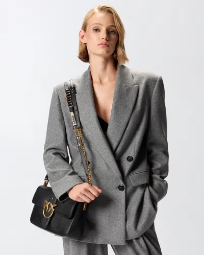 Pinko Love One Mini Slouchy Leather Shoulder Bag In Multi