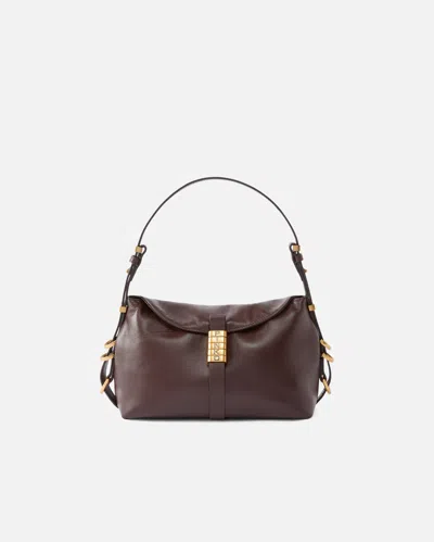 Pinko Petit Sac Porté Épaule Saddle Bag Baguette En Cuir In Burgundy